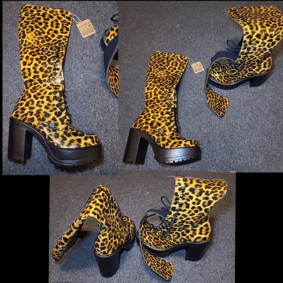 ROC Lash Boots in Tan/Leopard Patent - Picture 2 of 4